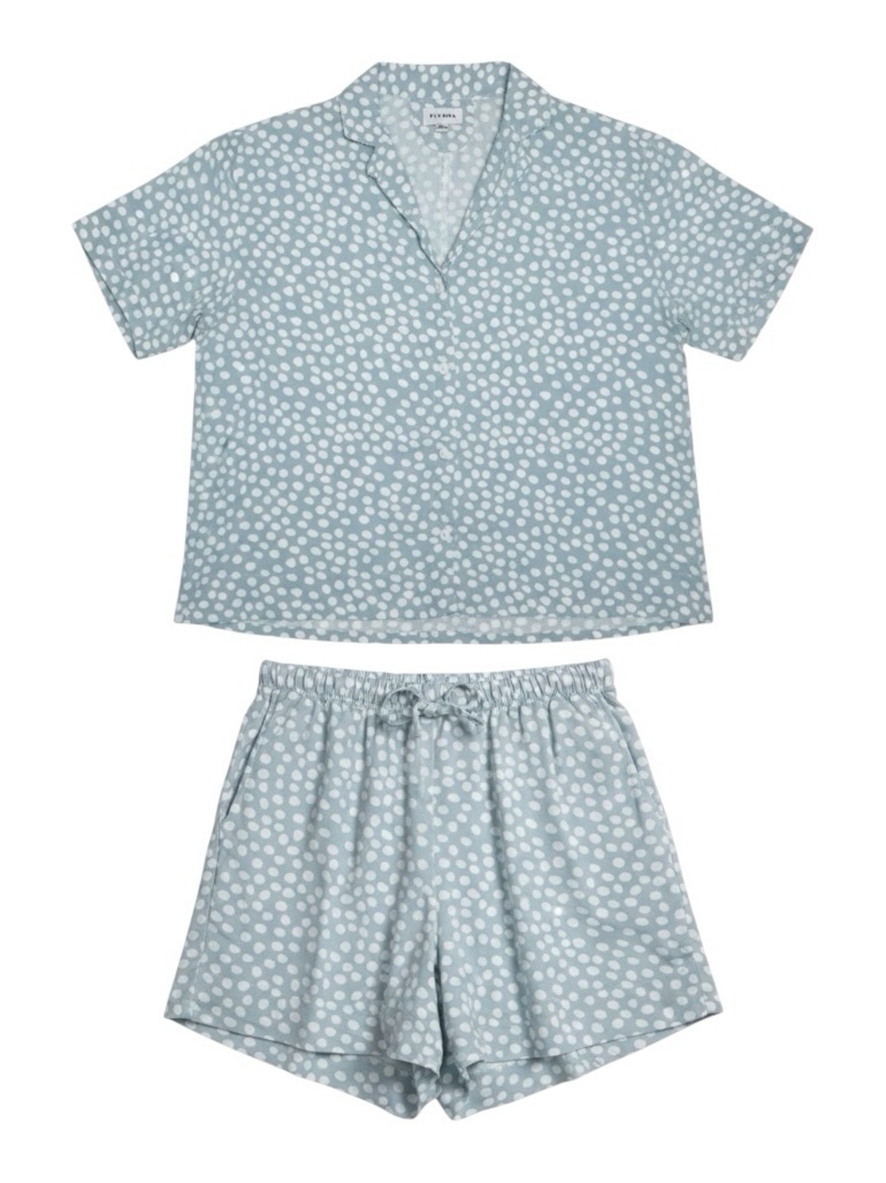 PIYAMA Marnie Sleep Set in Reverse Dot Misty Blue Size S/M